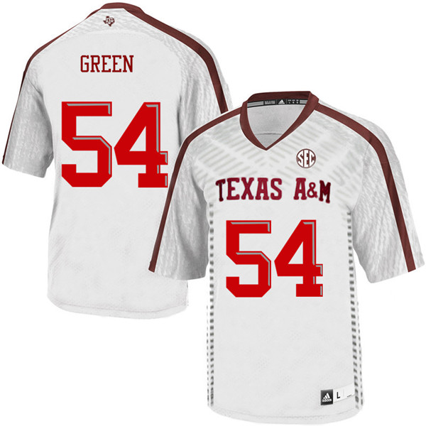 Men #54 Carson Green Texas A&M Aggies College Football Jerseys Sale-White - Click Image to Close